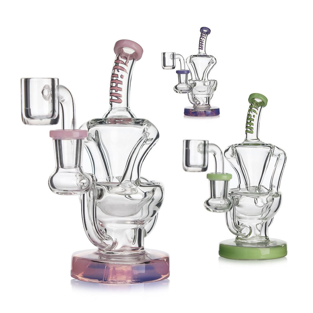 Hittn Glass Bent Neck Recycler Dab Rig