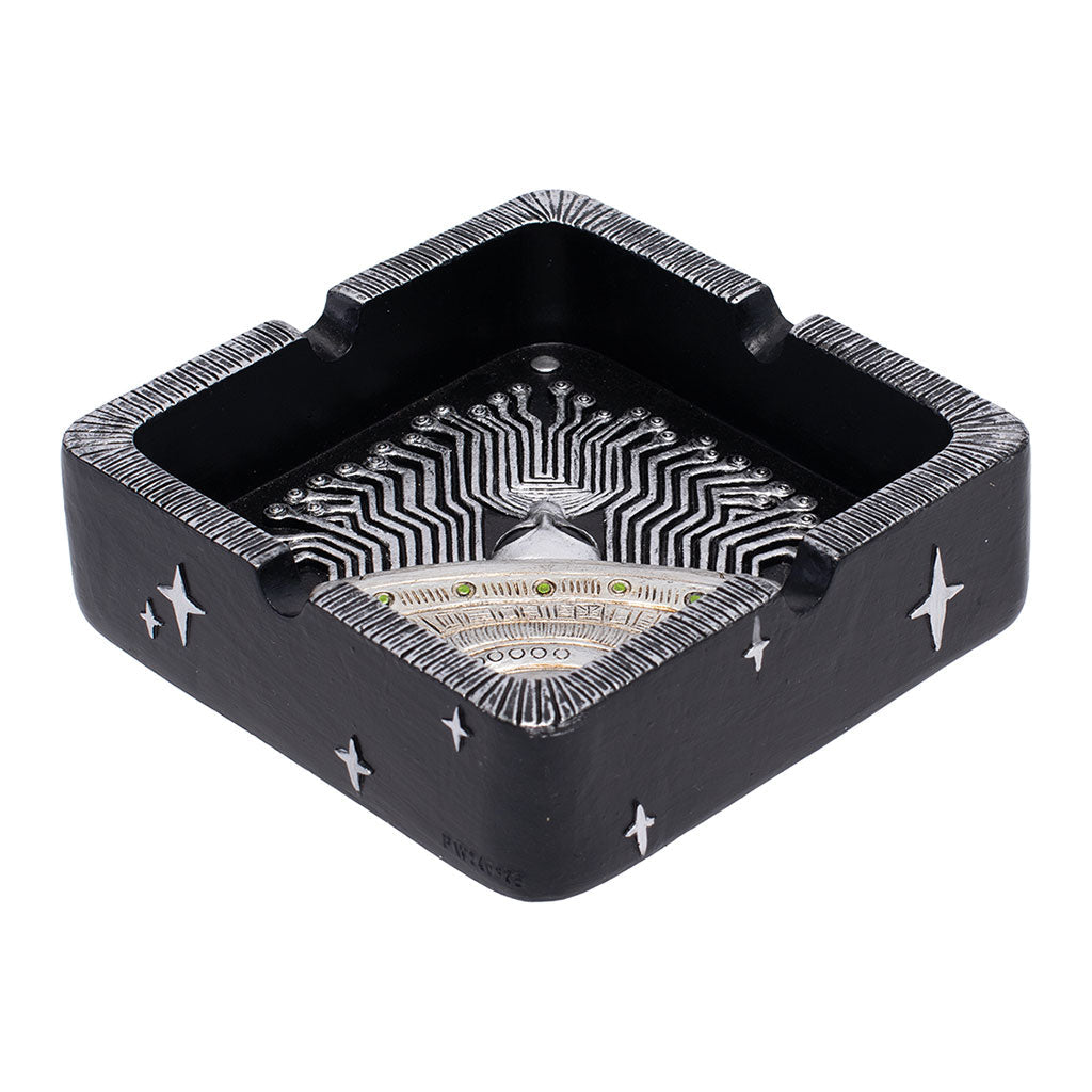 SILVER UFO ASHTRAY