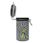 TRIPPY MUSHROOM CHECKBOARD STORAGE JAR