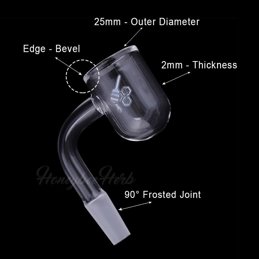 HONEY BEVEL BOWL QUARTZ BANGER - 90° DEGREE | YL-CLOSEOUT