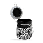 CHECKERBOARD LEAVES STORAGE JAR WITH CLAMPING LID