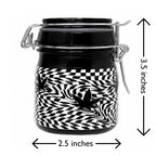 CHECKERBOARD LEAVES STORAGE JAR WITH CLAMPING LID
