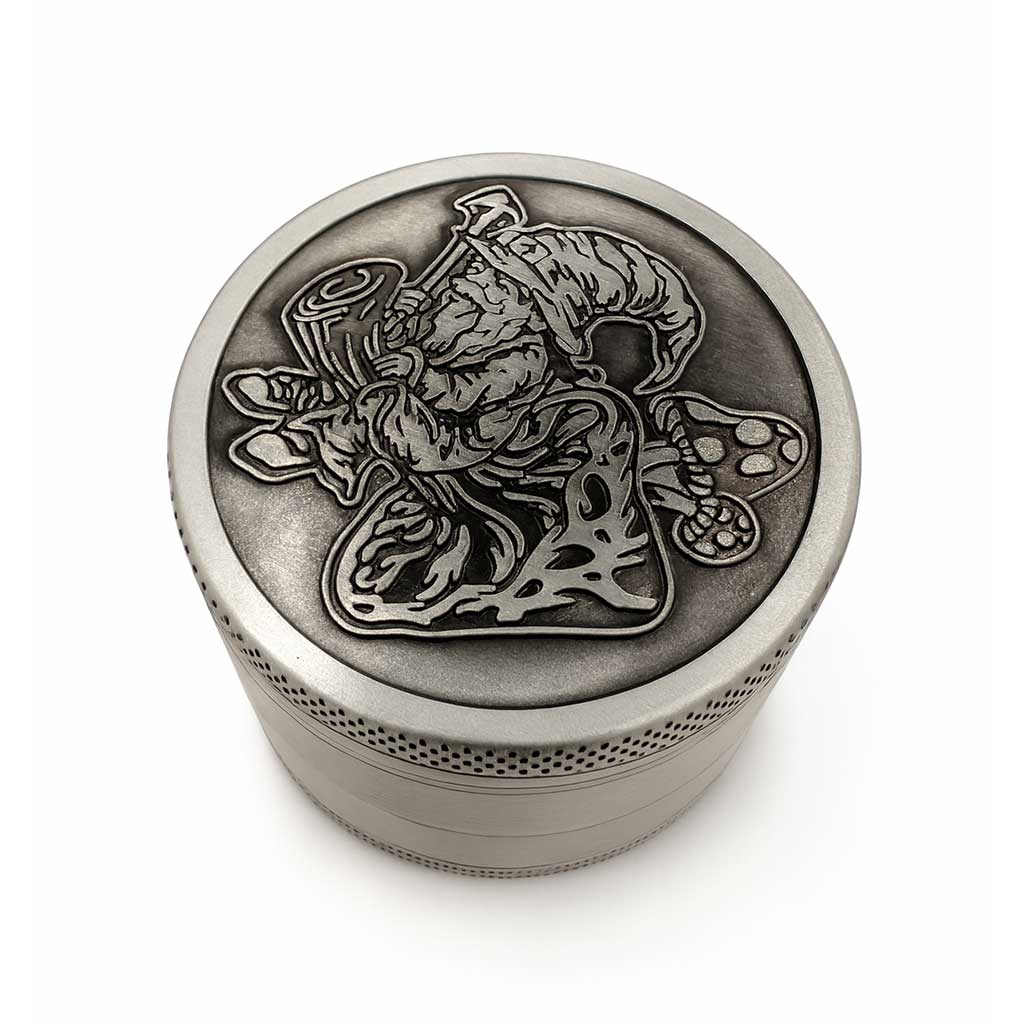 VINTAGE ALUMINUM EMBOSSED HERB GRINDER