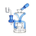 HITTN RECYCLER DAB RIG WITH DOUBLE UPTAKE FUNNEL
