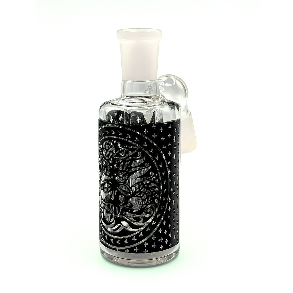 TRIBAL PRINT ASH CATCHER WITH SHOWERHEAD PERC 14MM MALE 45° ANGLE