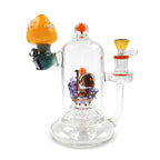 LOOKAH 8 INCH MINI CUTE CLOWN MUSHROOM GLASS RIG