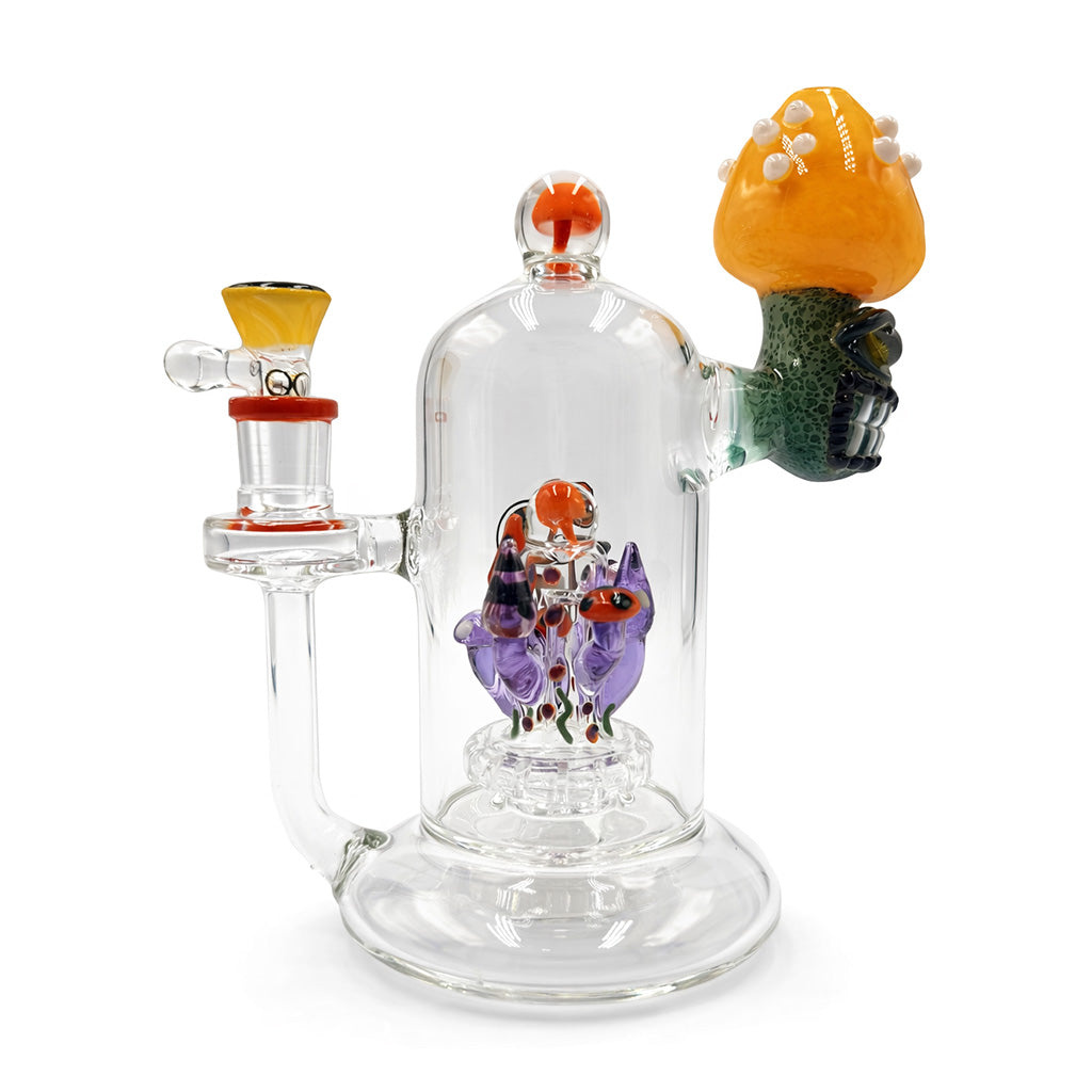 LOOKAH 8 INCH MINI CUTE CLOWN MUSHROOM GLASS RIG