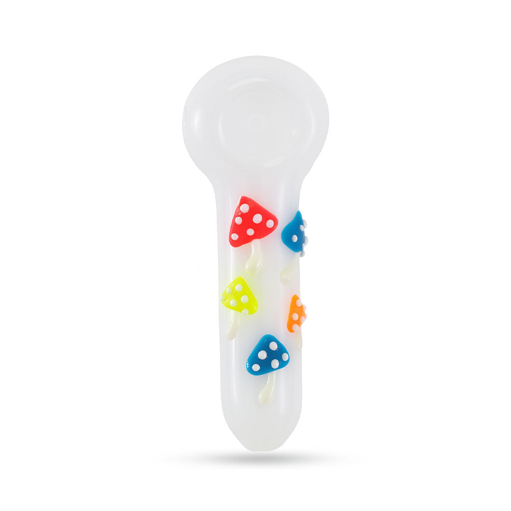 MUSHROOM GLASS CLAY HAND PIPE
